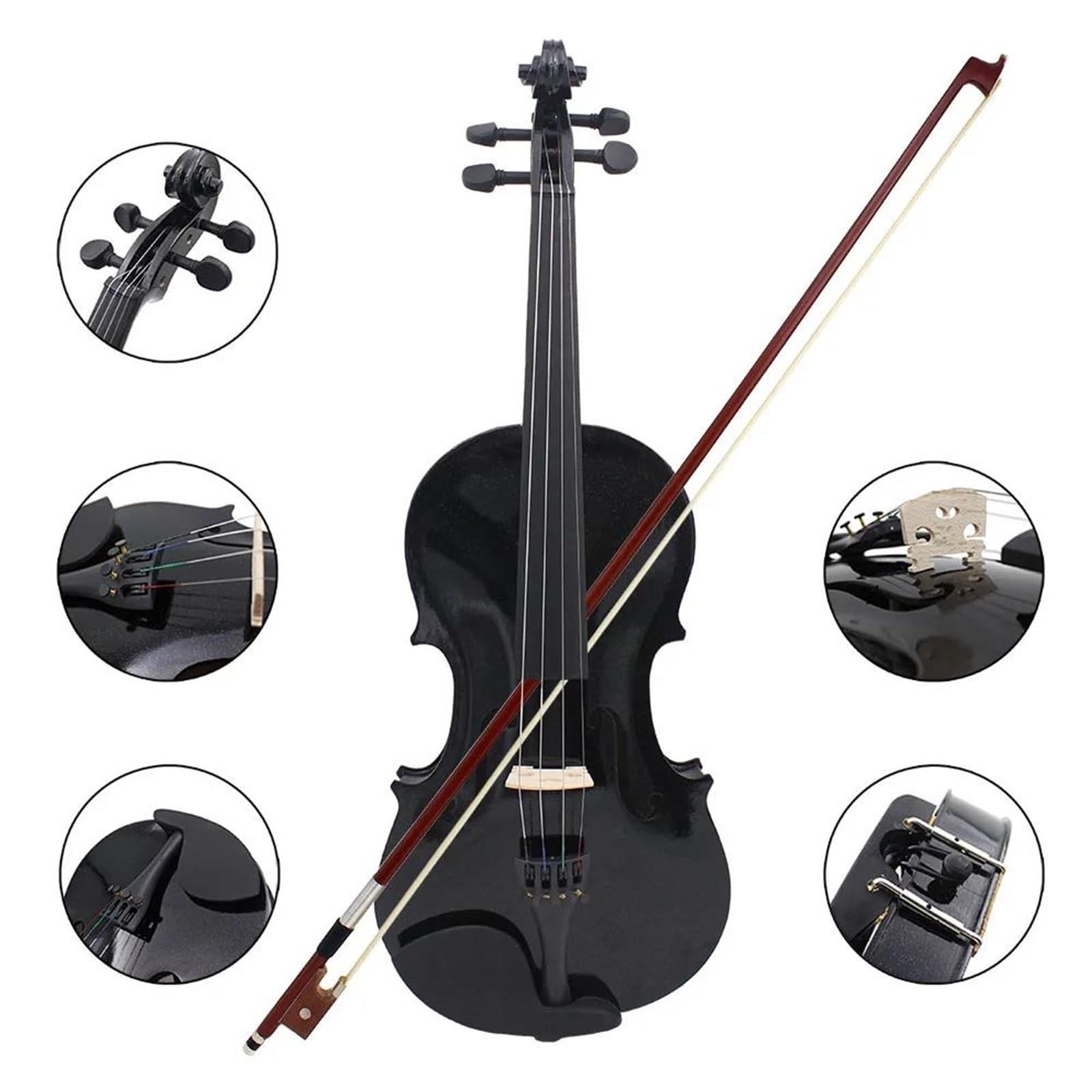 4/4 Violino Acustico In Legno Massello Violino Pannello In Tiglio Violino Con Custodia Arco Principiante Violino Strumento Musicale Regalo