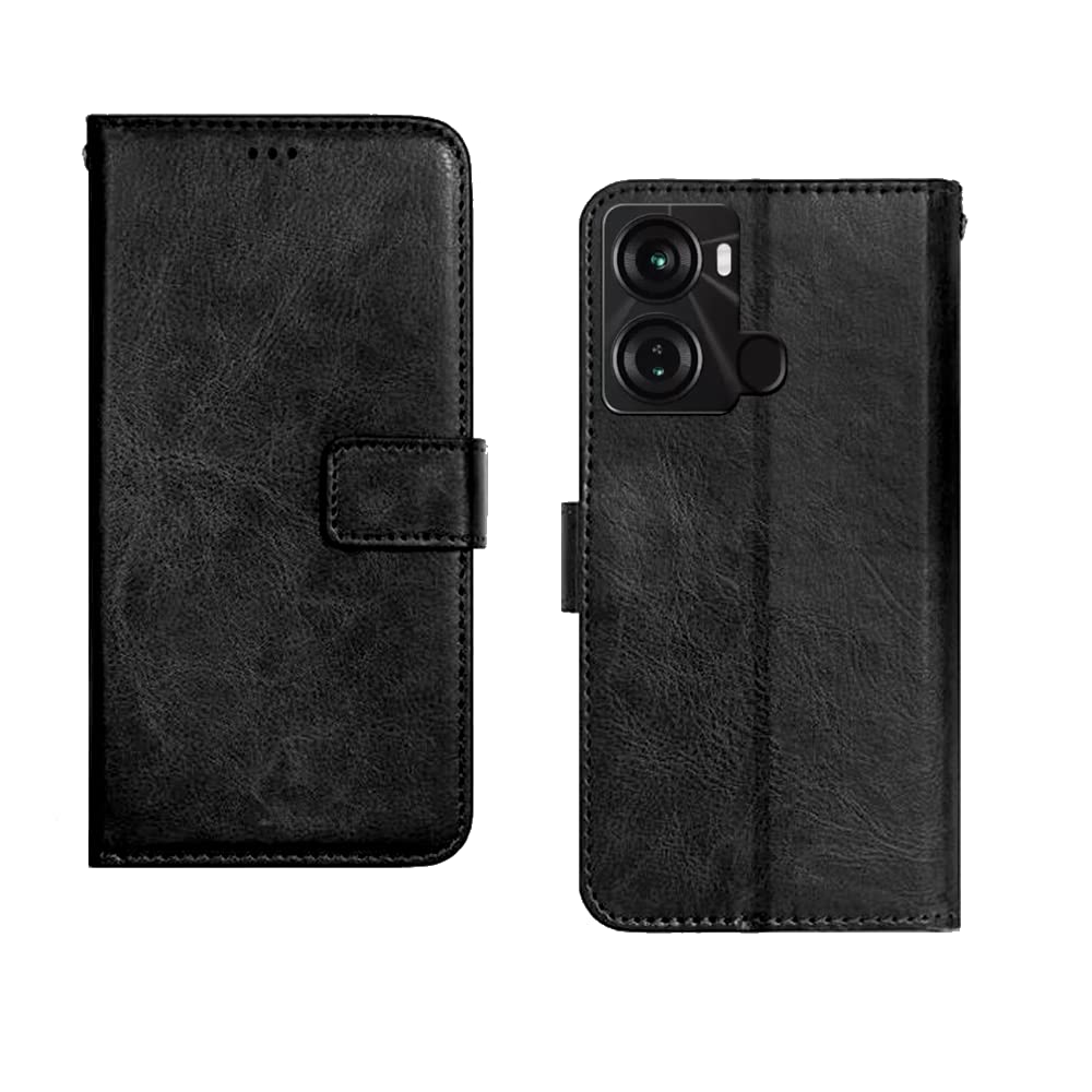Pinaaki Enterprises ITEL P40 Flip Case | Premium Leather Finish Flip Cover | with Card Pockets | Wallet Stand |Complete Protection Flip Cover for ITEL P40 - Black (B0C3RJB2ZZ) Amazon Price History, Amazon Price Tracker