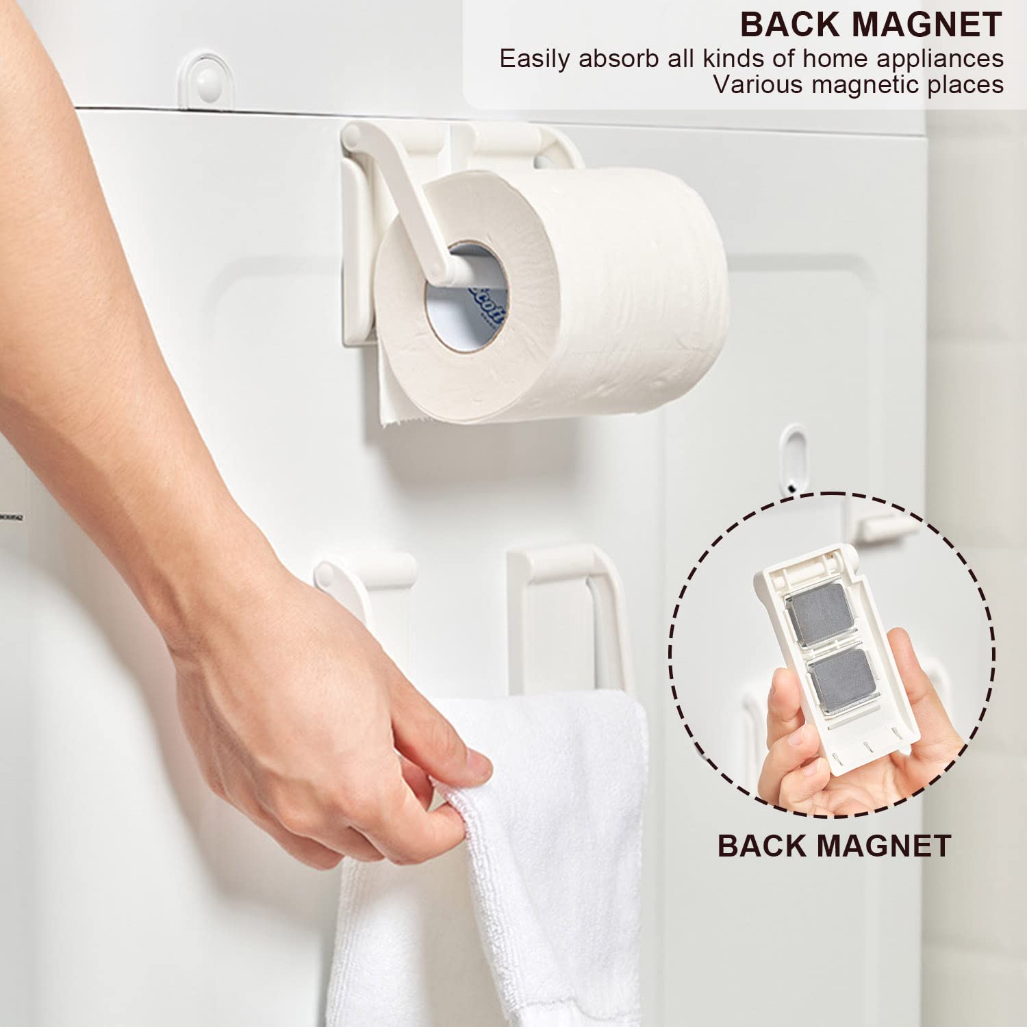 Portarotolo Carta Da Cucina Magnetico - Senza Foratura, Per Frigorifero O Microonde - Foto 8