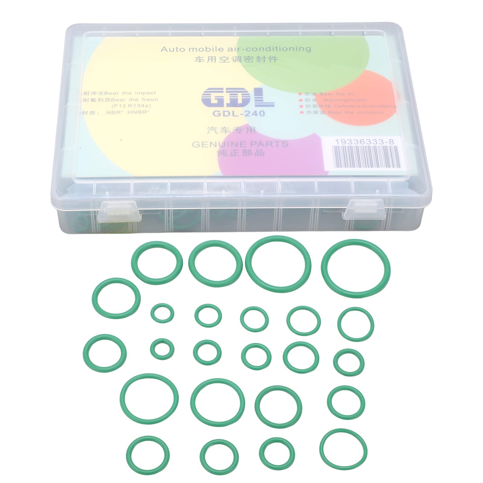 Juego de anillos de sellado universales para aire acondicionado automotriz, 345 piezas, kit surtido de juntas tóricas de goma antipolvo para mantenimiento de aire