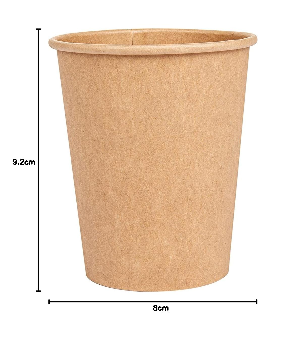 Vasos Bebidas Calientes 240 Ml 1 Pared 280 Pe G/M2 8/5,6X9,2 Cm Marrón Cartoncillo 50 Unidades