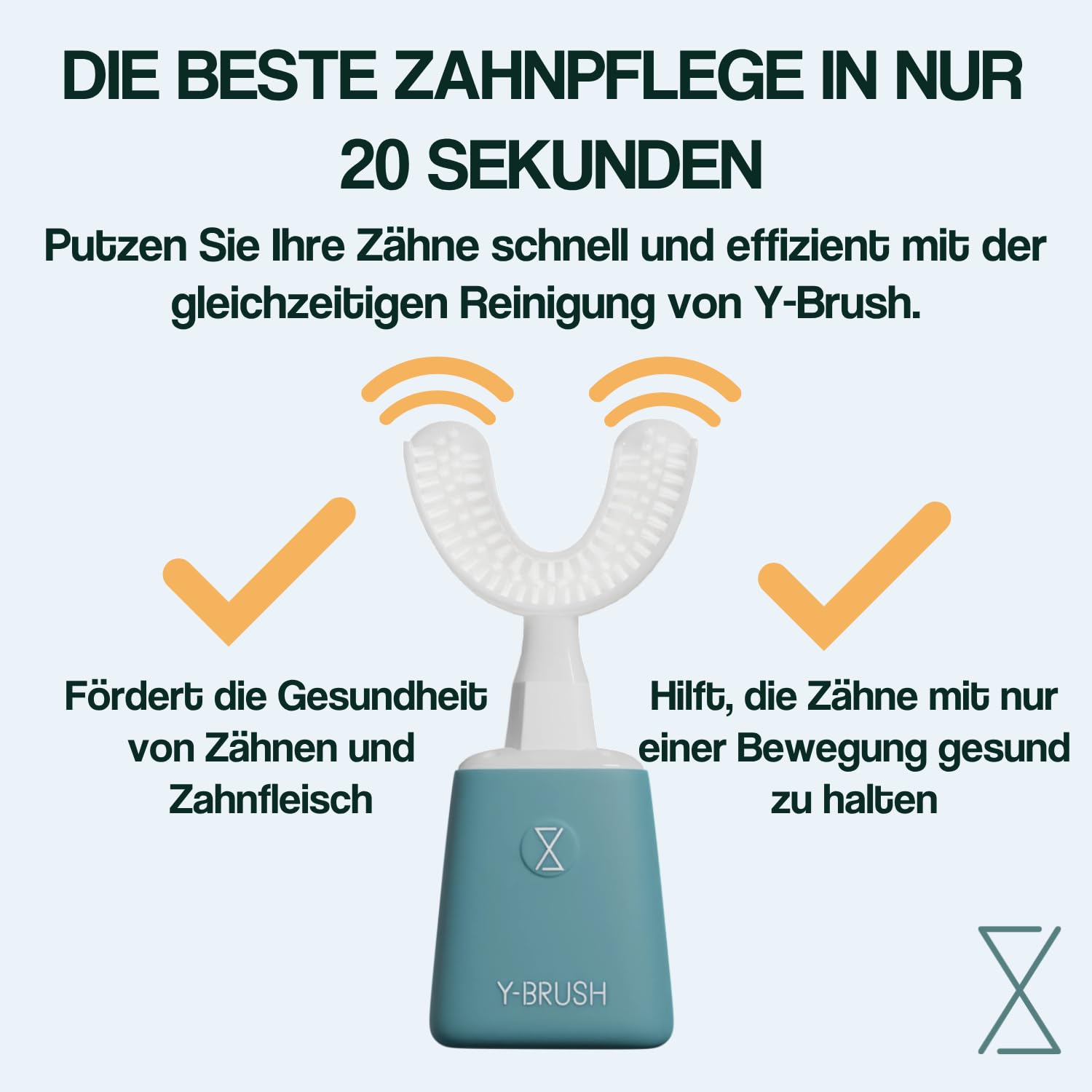 Y-Brush Essential U-Form Automatische Zahnbürste, Ganzer Mund, 3 Monate | U-förmige Zahnbürste, ganzer Mund | Von Zahnärzten | Biotech Dental, führend für Zahnimplantate in Europa | 3 Monate Akku