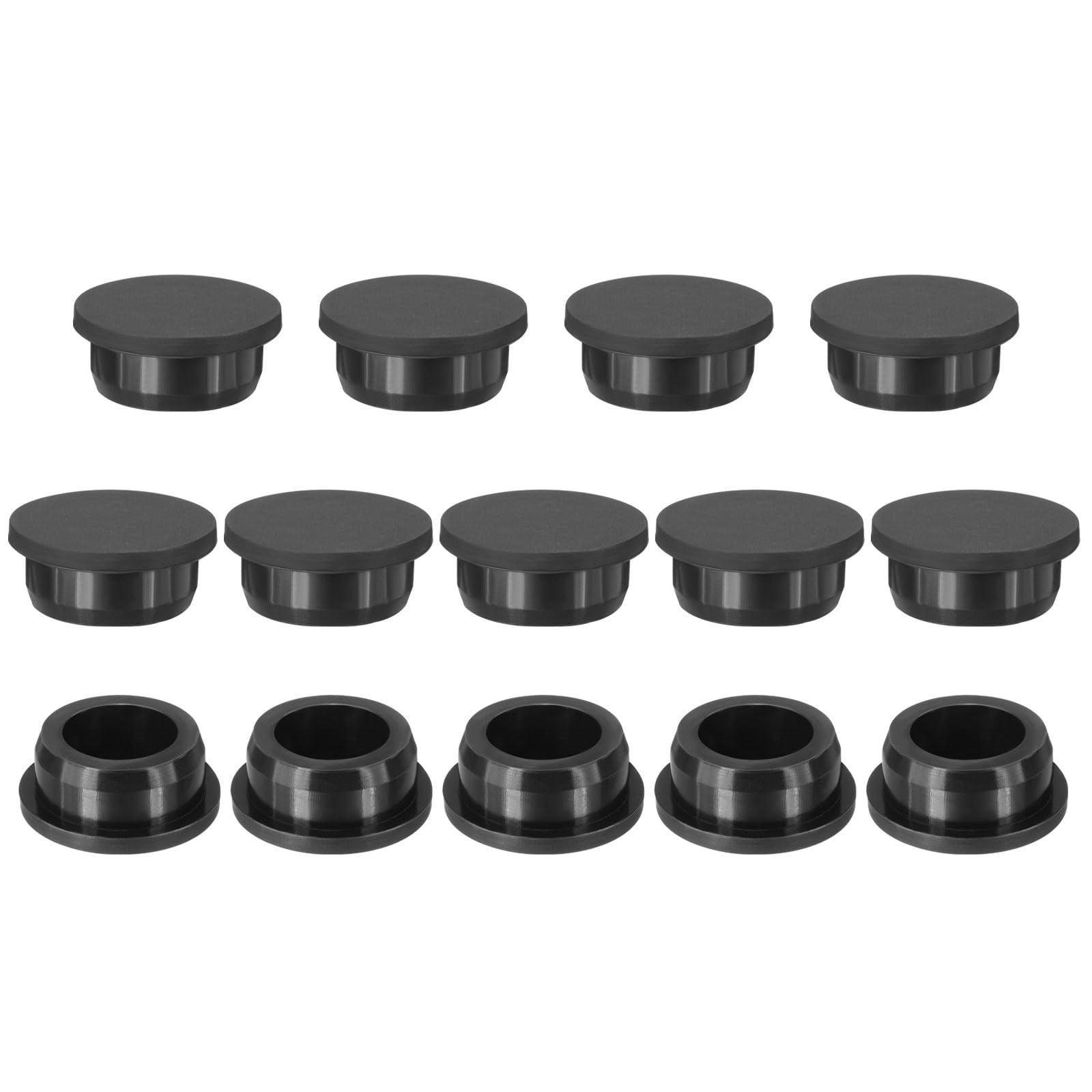 PATIKIL Silicone Rubber Plug, 14 Pcs Soft Flexible Solid Rubber Stopper T-shaped Silicone Plugs for 32 to 33mm Hole, Black, 33.6mm ID