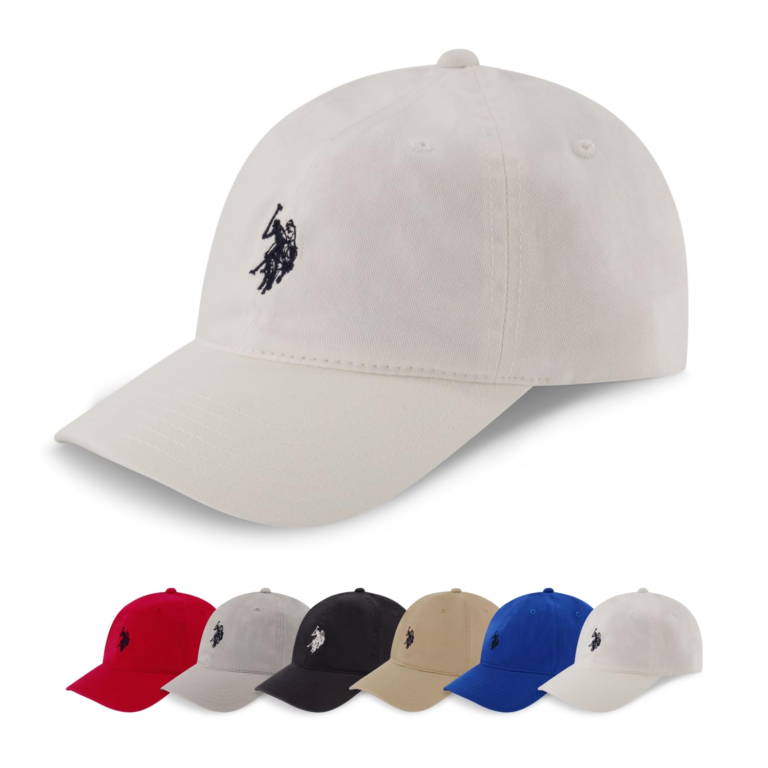 U.S. Polo Assn. Men's Mens Washed Twill Cotton Adjustable Baseball Hat with Pony Logo and Curved Brim Baseball Cap