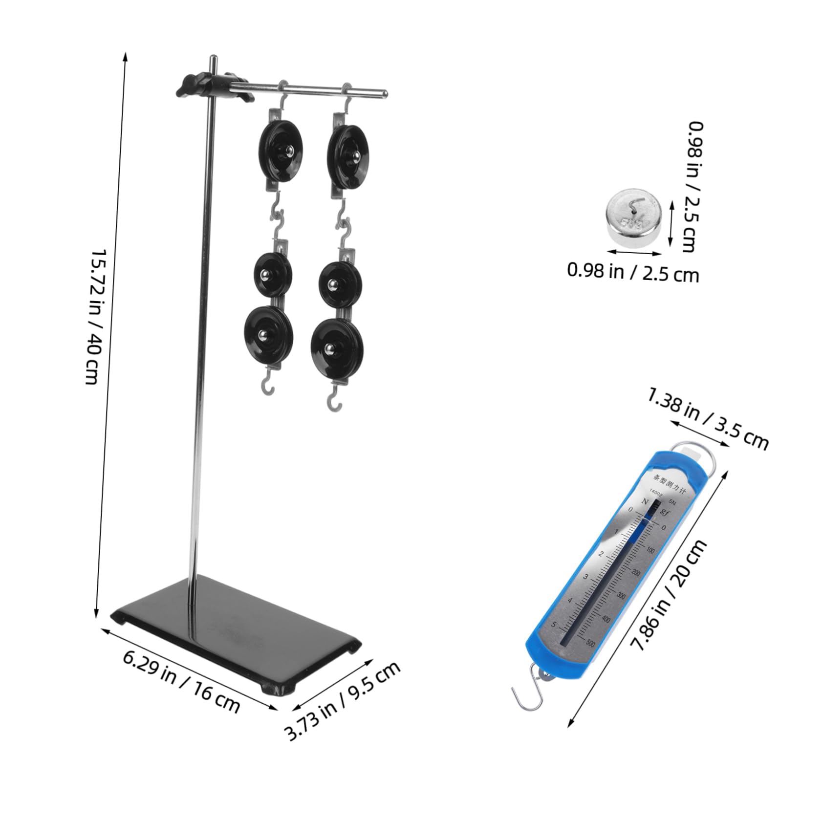 Alipis Juego de Poleas Didácticas Material de Plástico y Hierro para Experimentos de Física Herramienta Multifuncional Soporte para Aulas de Secundaria