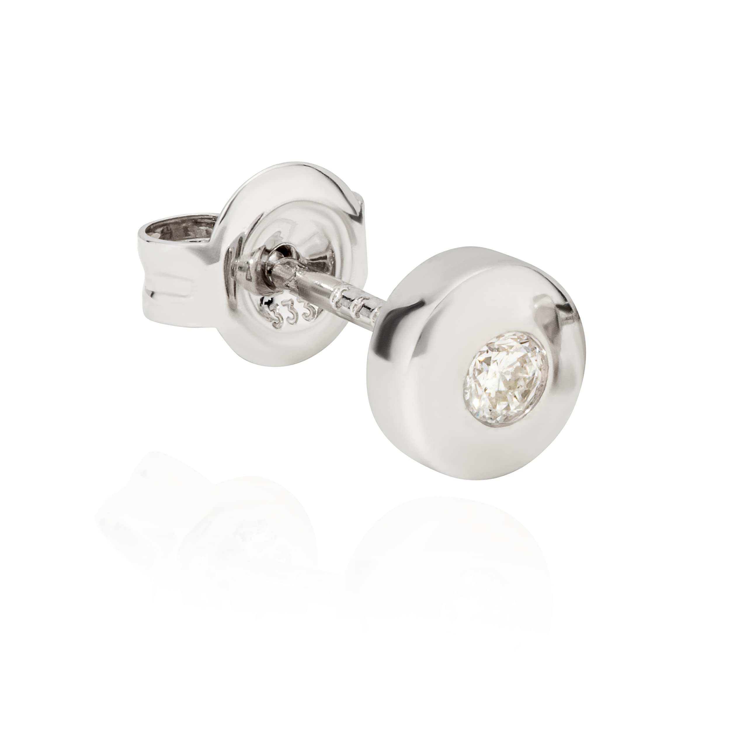 NKlaus Pojedyncze kolczyki 5 mm okrągłe złoto 333 Brilliant 0,10 ct W/Si diament męski kolczyk