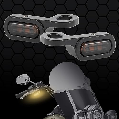 PSLER Mini luces indicadoras de señal de giro LED para motocicleta, luces intermitentes, luz intermitente, montaje de palanca de embrague de freno,