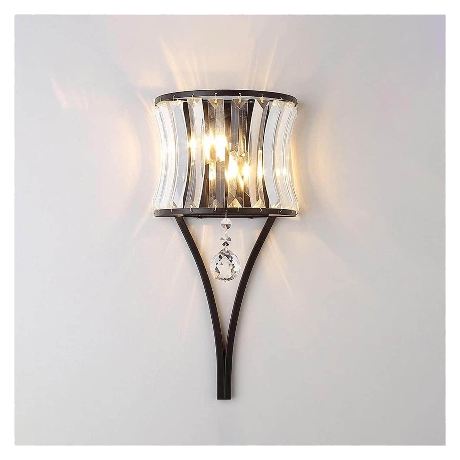HUAYUSEDF Luxurious Crystal Geometric Wall Sconce Indoor Metal Light Modern Farmhouse Pendant Lighting