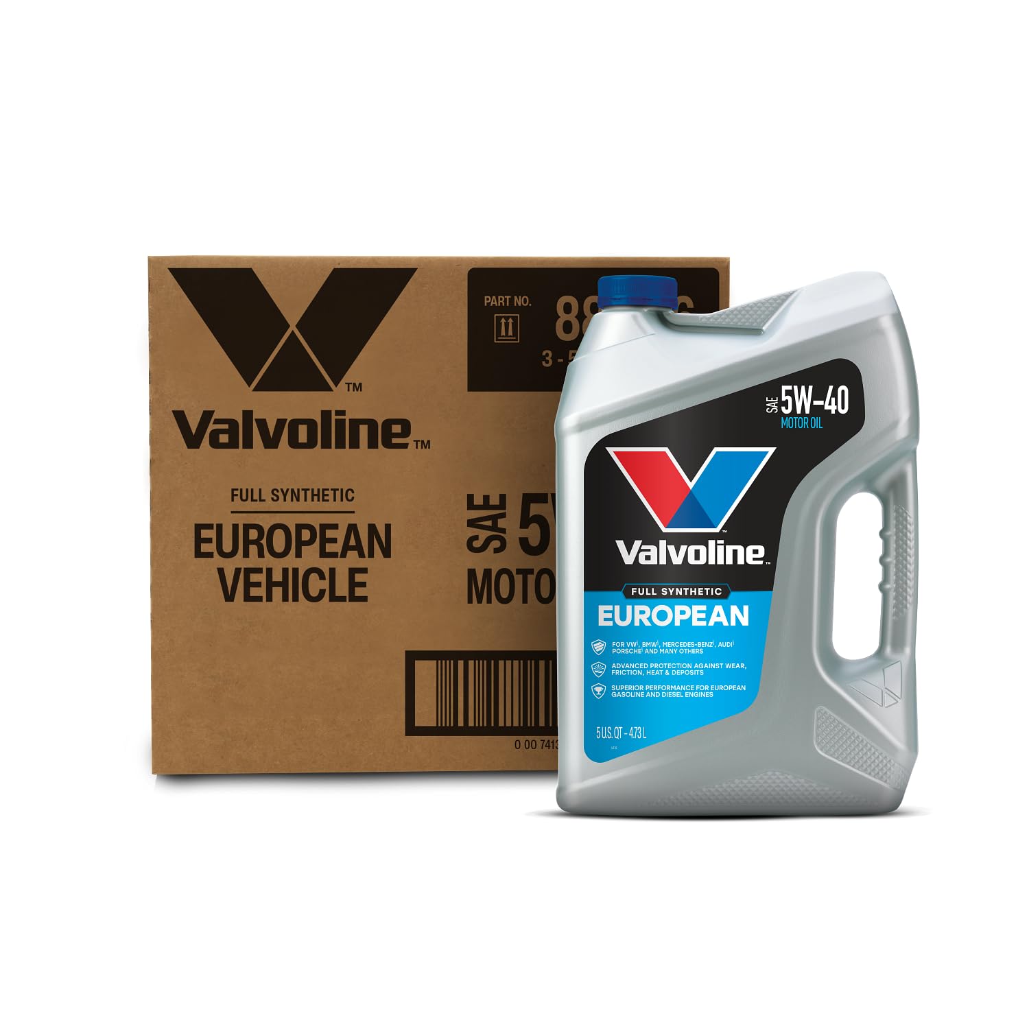 Valvoline European Vehicle Full Synthetic SAE 5W-40 Motor Oil 5 QT, Case of 3