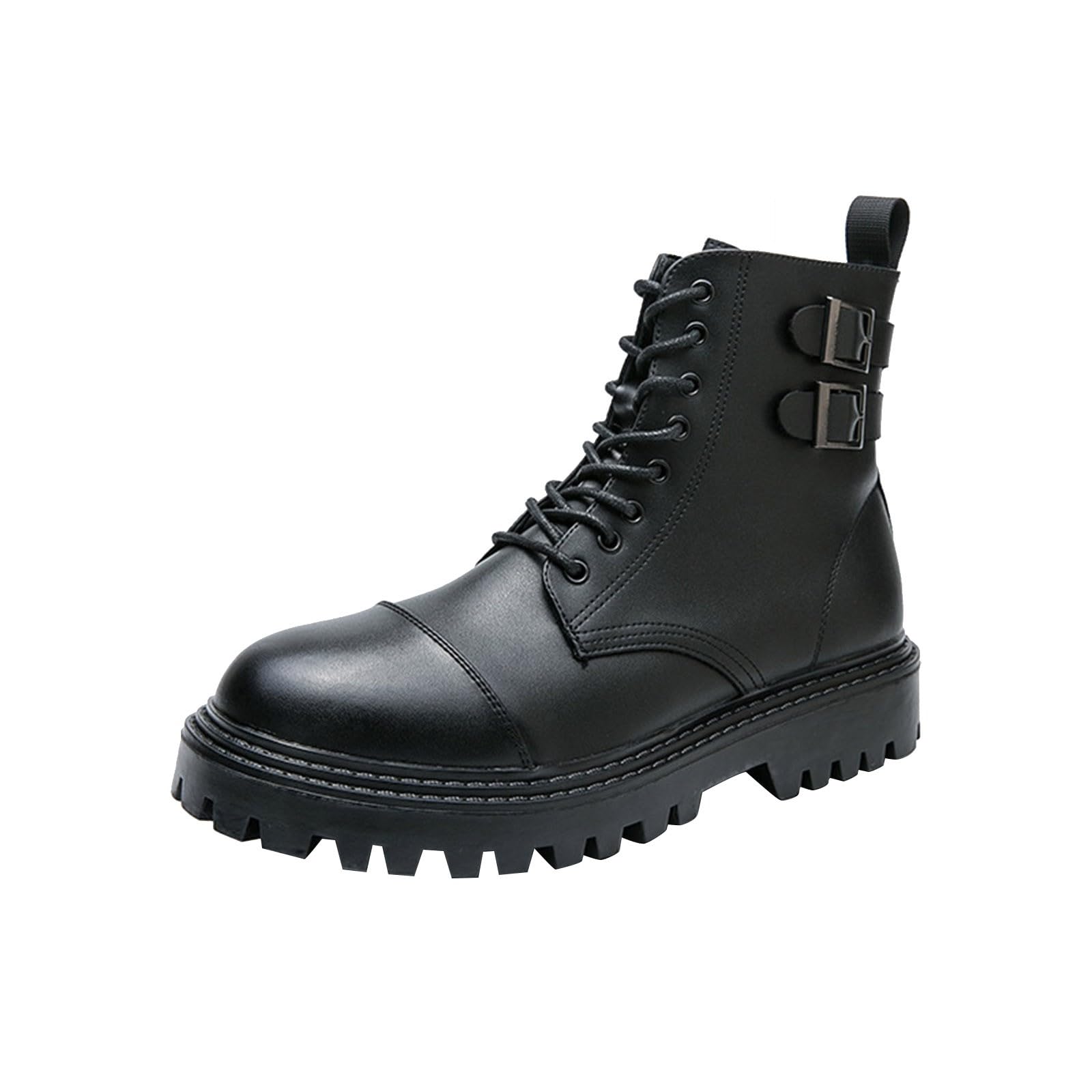 Stivali da equitazione da uomo, eleganti, corti, da uomo, imbottiti, impermeabili, in similpelle, con punta rotonda