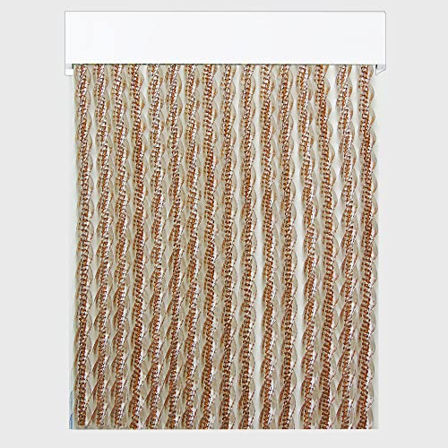 Cortinas - Tenda in corda per esterni, in plastica PVC e barra in alluminio, ideale per terrazze e verande, anti-mosche, arancione, 210 x 90 cm