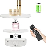 Vista 1 de Soporte giratorio motorizado remoto con batería recargable Lazy Susan motorizado con 5.74/7.08/8.66 pulgadas cubierta de repuesto 3 en 1 para Blanco