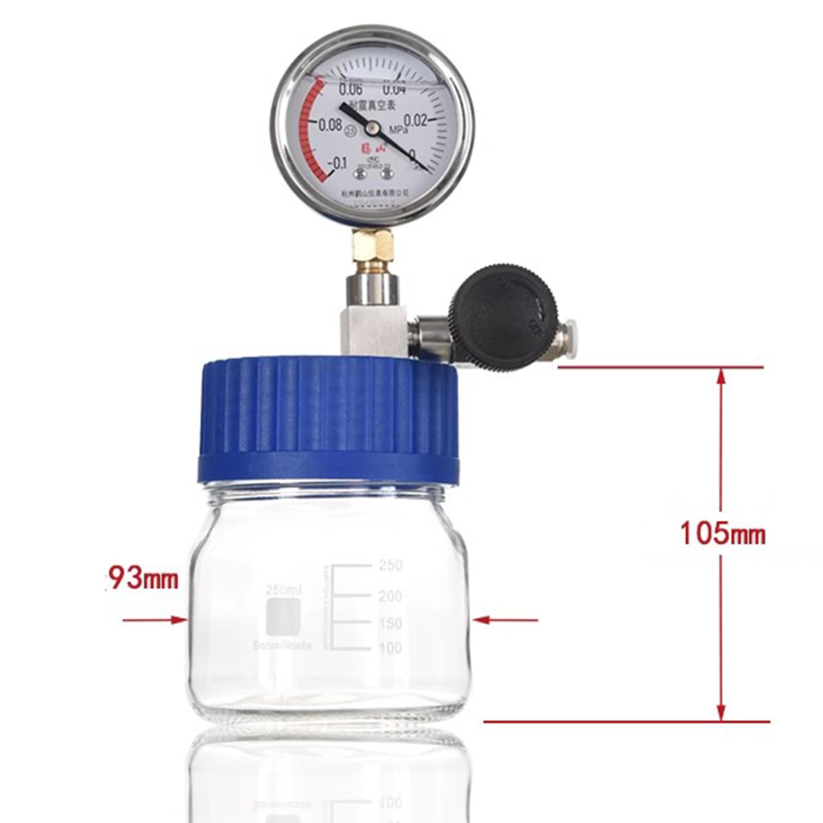 Cámara De Vacío De Vidrio, Kit De Cámara Desgasificadora De Laboratorio De 1000 Ml, con Vacuómetro De Acero Inoxidable, Eliminador De Burbujas De Resina