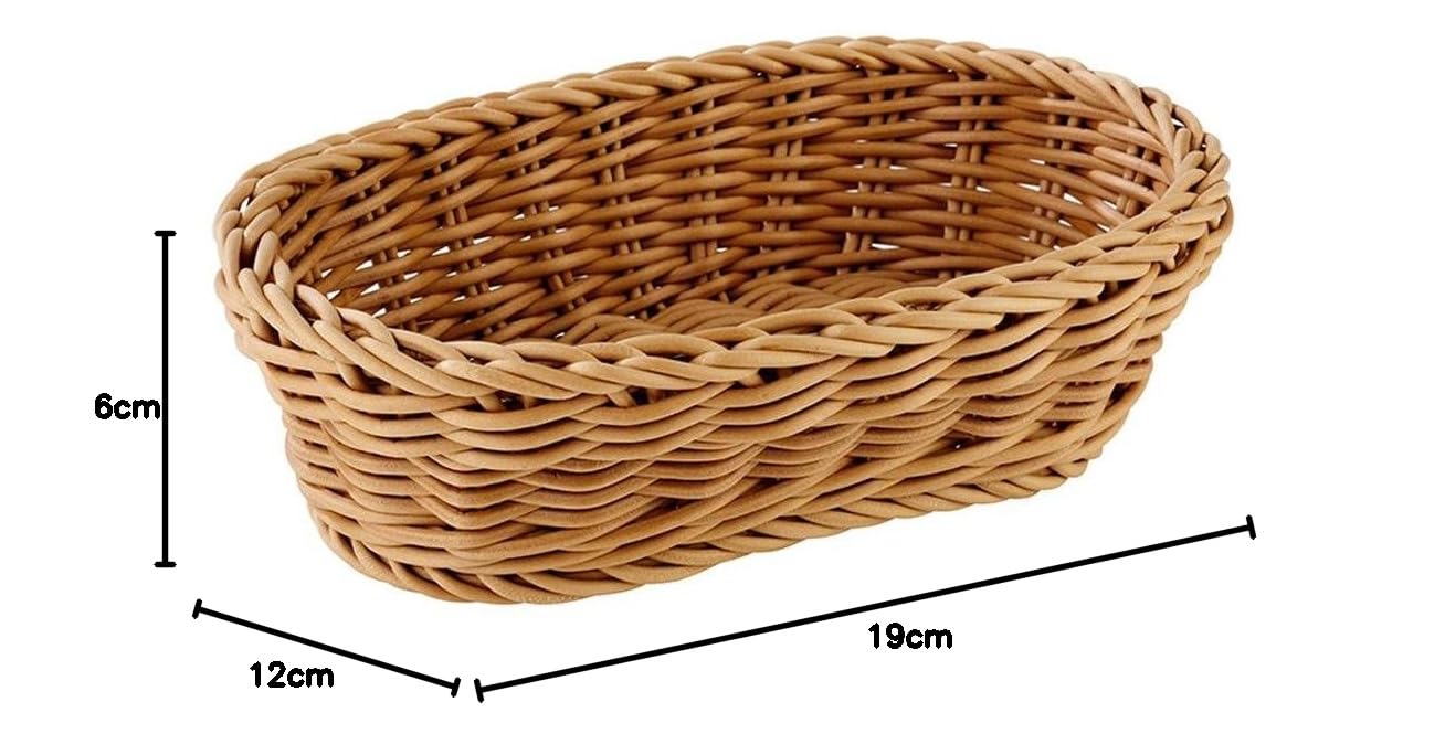 APS mand, ovaal PROFI LINE - mandje, gevlochten mand van polypropyleen - afmetingen: 19 x 12 cm/hoogte: 6 cm/kleur: lichtbruin