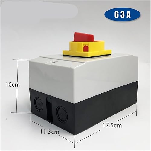 Miniatura 2 de YMD11-63D ON-Off Two Positions Isolator Disconnect Switch 63A 3P Padlock Cam Changeover with IP65 Waterproof Box Enclosure(Black Base 3P)