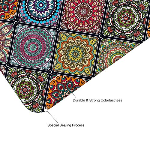 QIYI Floor Comfort Mats 2 Pieces Kitchen Rugs PVC Leather Waterproof Oil Proof Runner Rug Non Skid Standing Mat Set Anti Fatigue Doormat 17