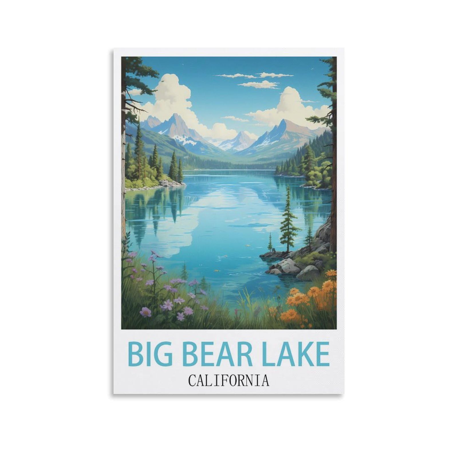 Metal Tin Sign Metal Wall Decorative Tin Signs for Home Kitchen Bar Coffee Shop Club Orchard Decoration Big Bear Lake California Posters 15x30cm