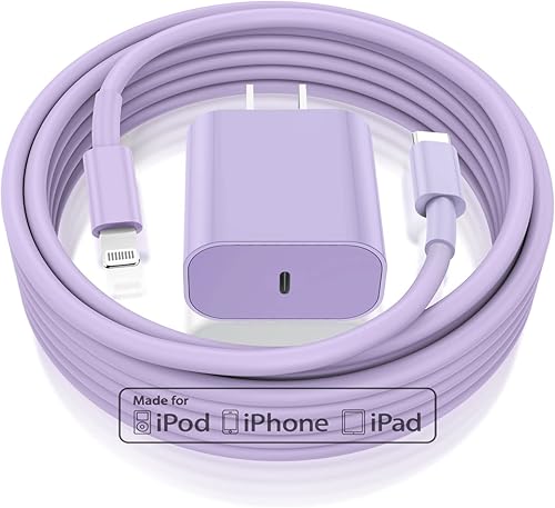 Essri Cargador para iPhone 14, 13, 12, carga rápida con cable de carga para iPhone, 6 pies, bloque de carga rápida de pared tipo C con cable USB C a