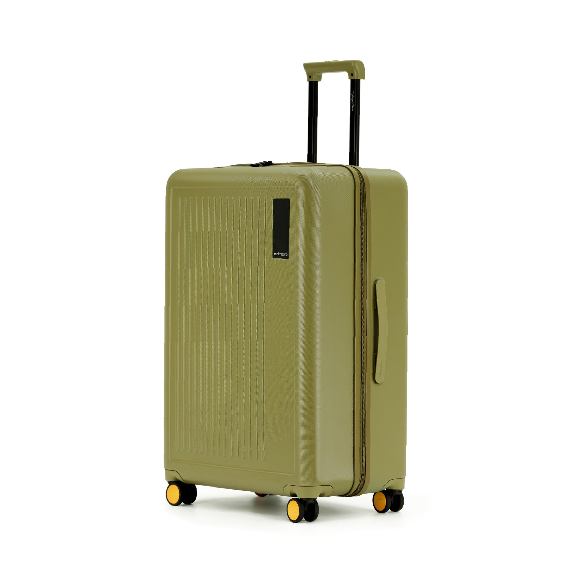 MOKOBARA Transit Check-in Large Luggage Trolley Bag-74cm(100L),Lightweight Polycarbonate Hardshell,360° 8 Silent Wheels,One Push TSA Lock,Premium Zipper,Suitcase for 15+ Day Travel,Olive(So Matcha)