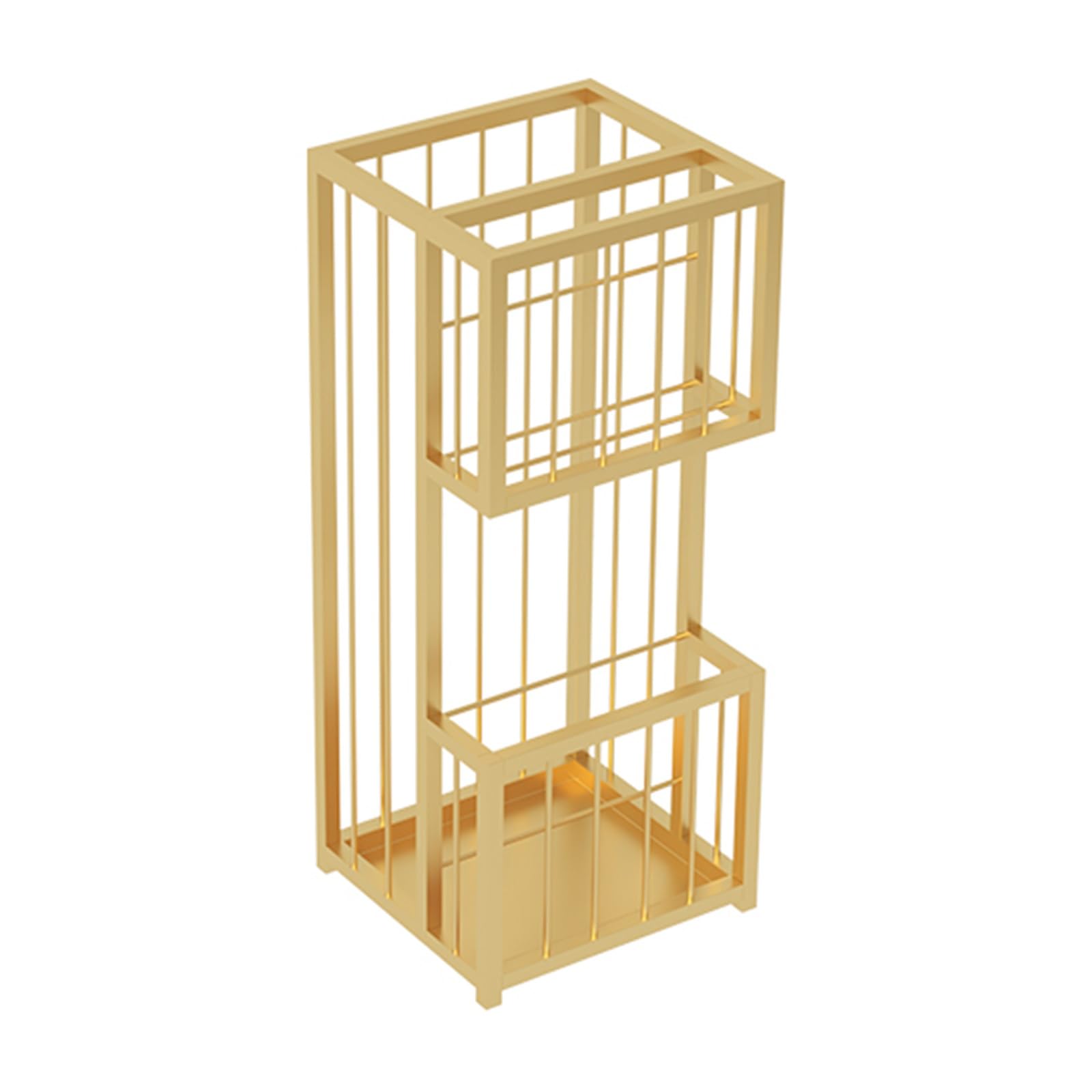 BHFPFZA Large Capacity Metal Umbrella Stand for Entryway, Double-Layer Umbrella Holder for Hotels, Commercial Use, Indoor Umbrella, Stylish & Durable Design
