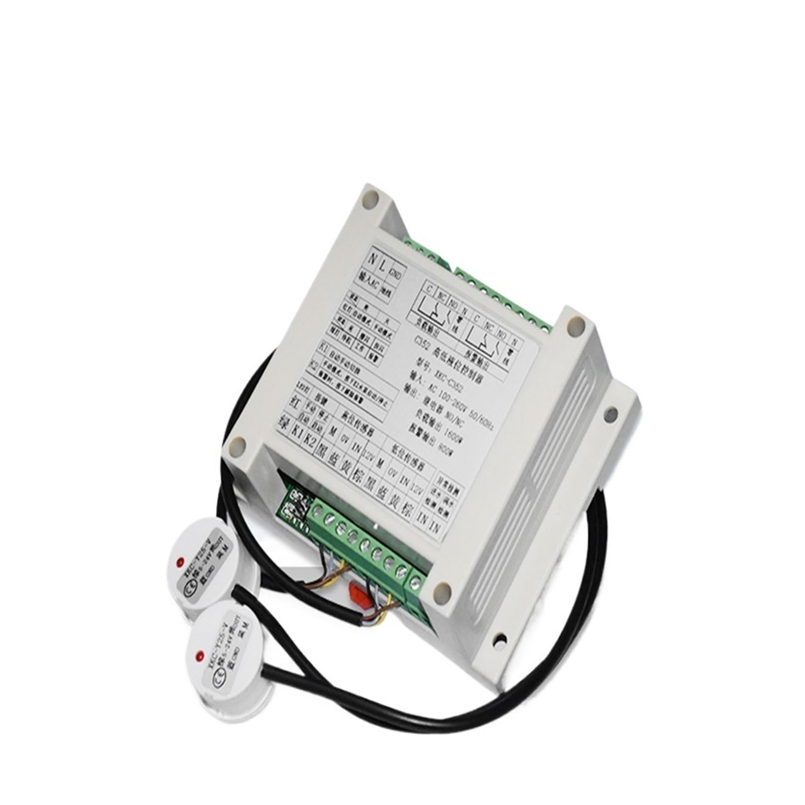 EDEDE Sensor de Nivel de líquido, Sensores de Nivel de líquido sin Contacto y Controlador de Suministro de Agua automático XKC-C352 AC110-220 con Interruptor de Nivel de Agua(XKC-C352-3P Overflow)
