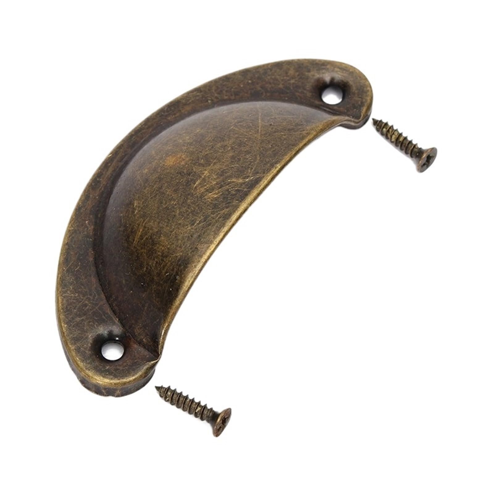 Kdhcvkz 8-24W 2Pcs 2Pcs Retro Metal Kitchen Drawer Cabinet Door Handle And Furniture Knobs Handware Cupboard Antique Brass Shell Pull Handles(8-24W 2Pcs)