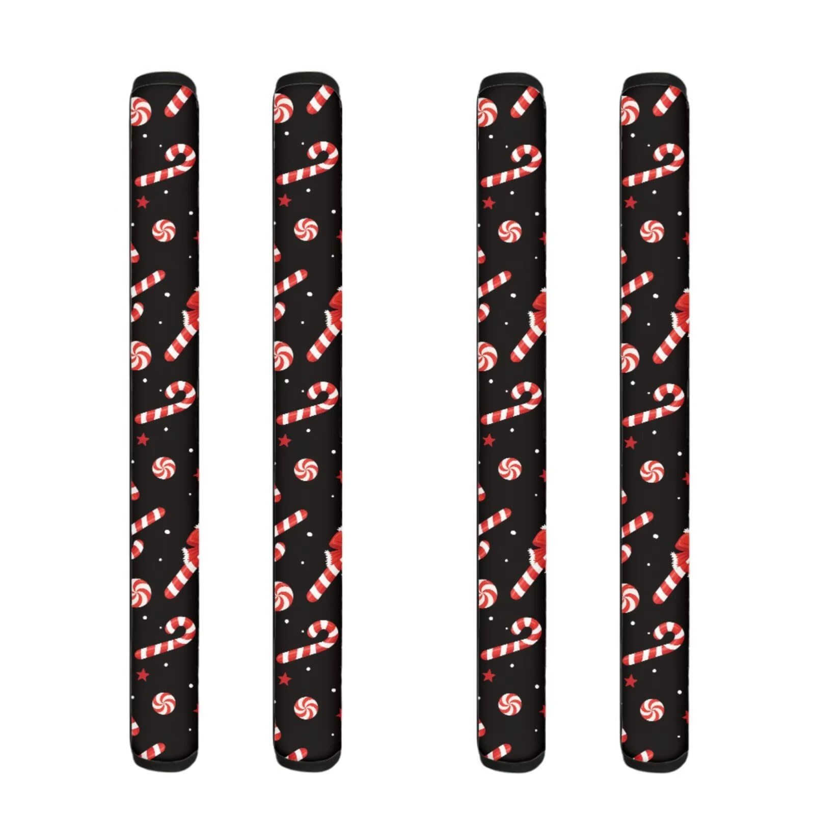 Candy Cane Refrigerator Handle Cover for Kitchen Decor, 4pcs