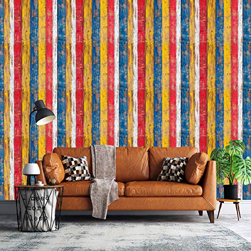 Image of DWELLSINDIA Multi Wood Self Adhesive Wallpaper Peel & Stick, Waterproof, Scratch Resistant, Laminated (41cm x 244cm, Wood Multi)