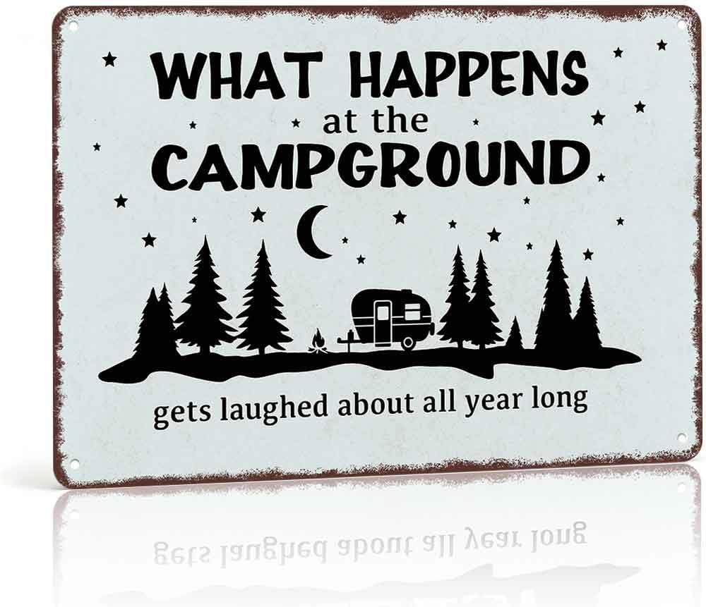 Funny Camping Quote Aluminum Metal Sign 8 x 12 Inch