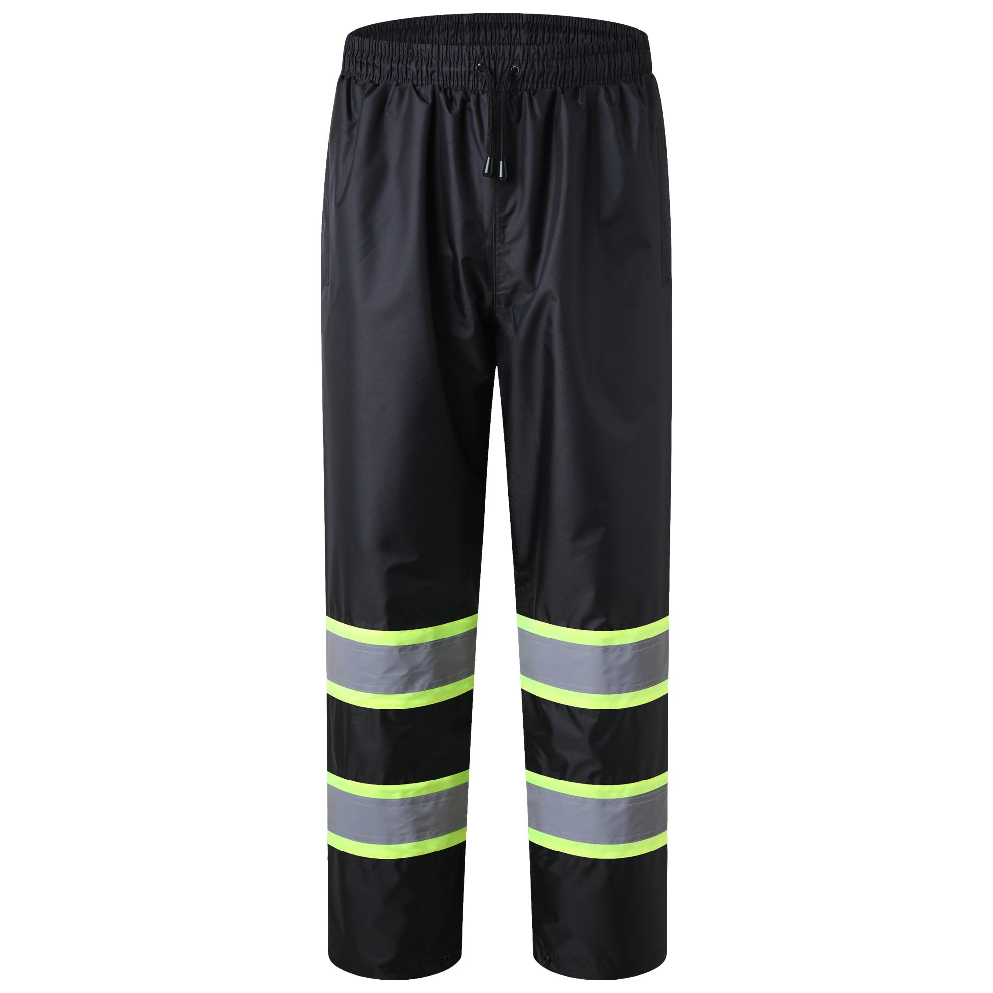 JKSafety Hi-Vis Rain Pants for Men Women Waterproof 3M Scotchlite Reflective Safety Rain Trousers Water-Resistance HV Gears for Farming Fishing Sports