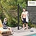 Outsunny 7.1FT Slolar Heated Outdoor Shower, 2-Section 9.2 Gal Outdoor Solar Shower with Free-Rotating Shower Head, Side Tray, Temperature Adjustment & Foot Shower for Backyard Poolside Beach Spa