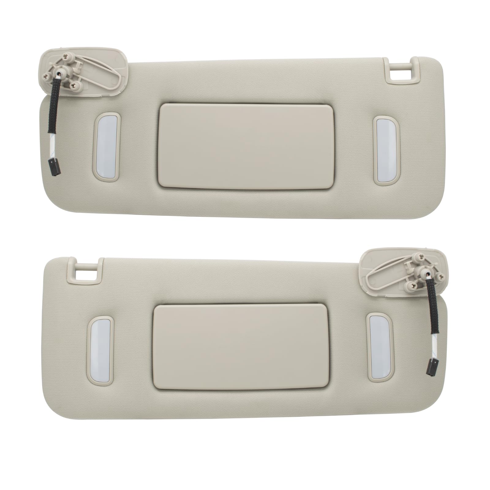 NHILES Left Driver & Right Passenger Sun Visor Compatible with Cadillac Chevy Gmc 2007-2014 Sun Visor Replacement Number 22850306 22850310 Color:Gray