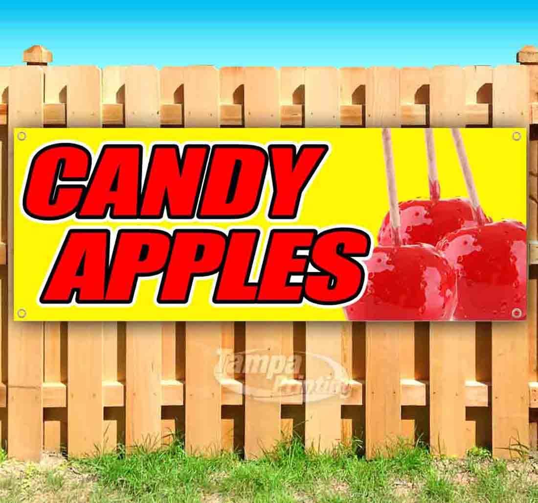 Candy Apples Banner 13 oz | Non-Fabric | Heavy-Duty Vinyl Single-Sided With Metal Grommets