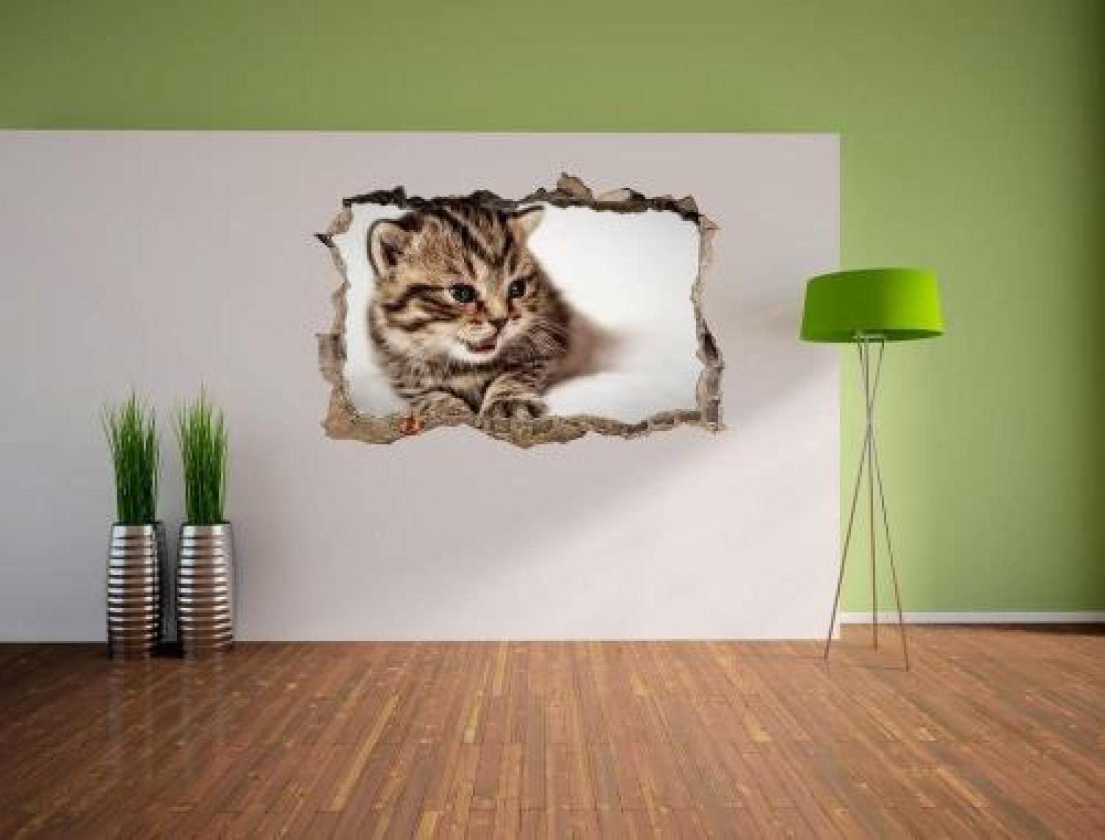 Gougeltd Etiqueta De La Pared 3D lindo gatito en manta Tatuajes De Pared Pegatinas Murales De Vinilo Decoración De La Habitación De Los Niños 75X116cm