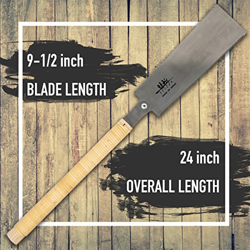 SUIZAN Japanese Pull Saw Hand Saw 9.5 Inch Ryoba Double Edge for Woodworking
