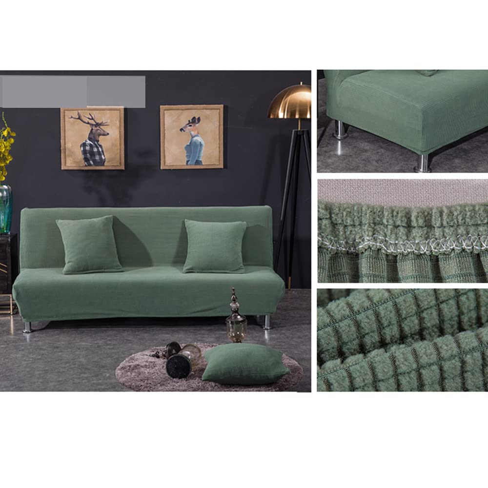 Copridivano Letto Senza braccioli 2 posti Copridivano Elasticizzato clic clac Senza braccioli Fodera per Divano Letto clic clac Stampato Verde Militare, Senza copricuscino