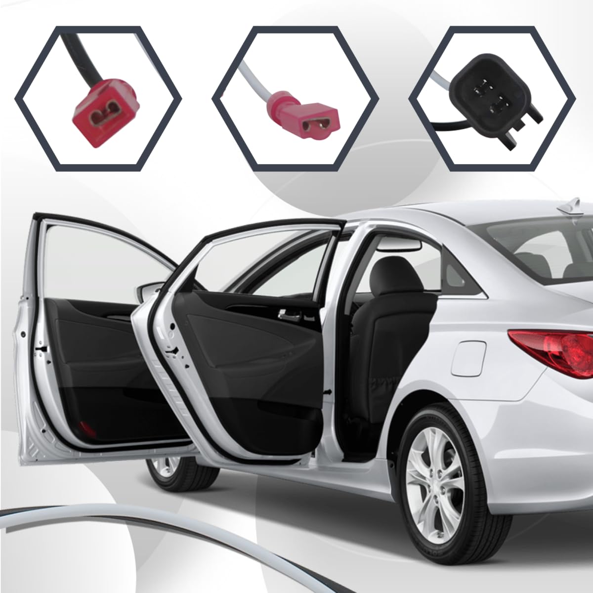 Premium 2-Pack Car Front Rear Door Speaker Wiring Harness for 2002-2014 F150