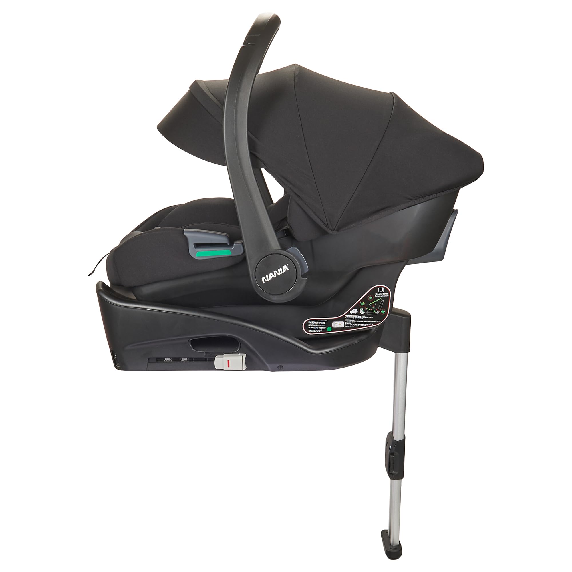 NANIA Silla de coche para niños Rimini R129 i-Size de 40 a 87 cm, desde el nacimiento hasta 13 kg, casco grupo 0+, reposacabezas ajustable, protección lateral, inserto lumbar y reducción, base Isofix