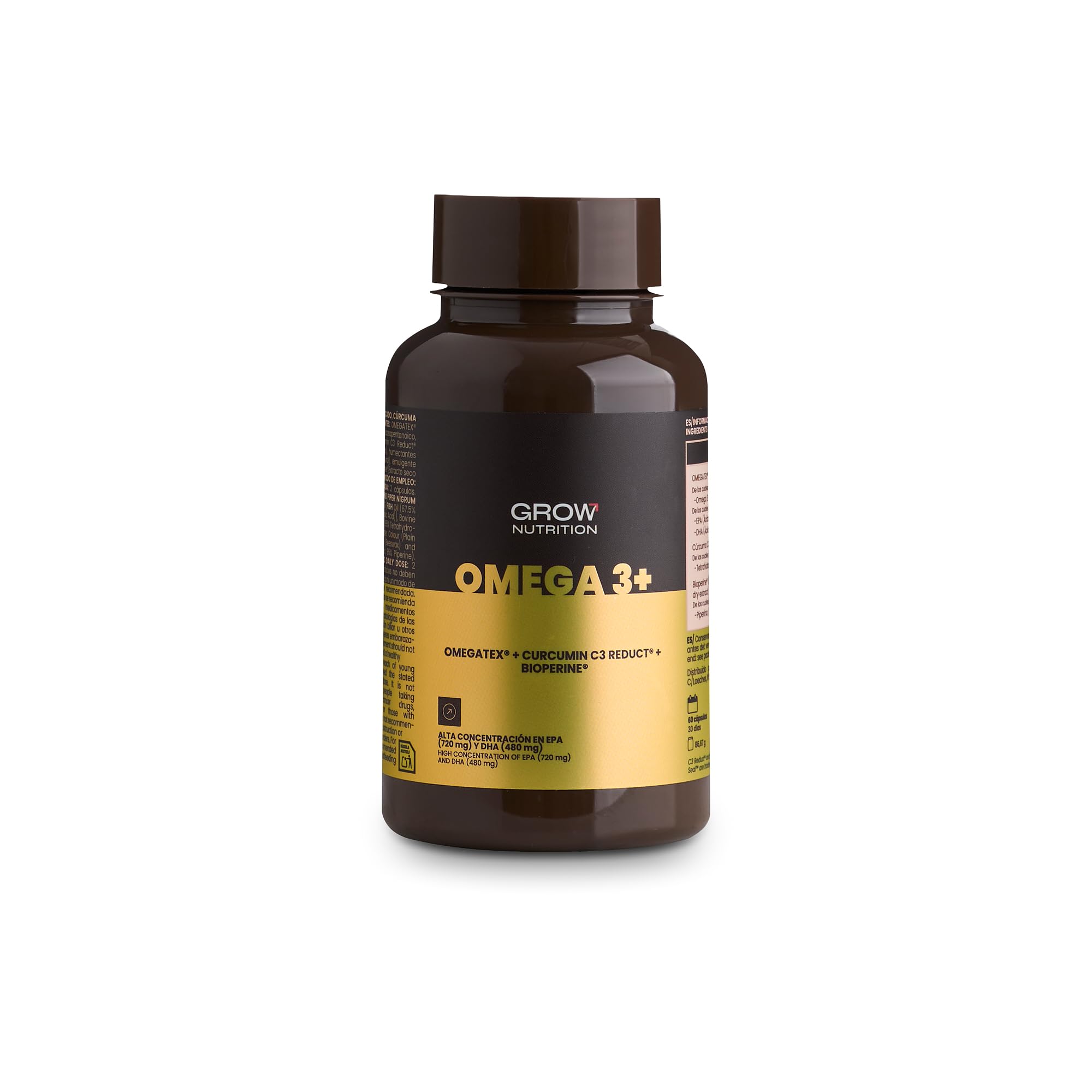 Grow Wellness Lote Omega 3+ OMEGATEX 60 Cápsulas + Colágeno Chocolate Salado 300 g | VERISOL, Ácido Hialurónico, Biotina y Vitaminas