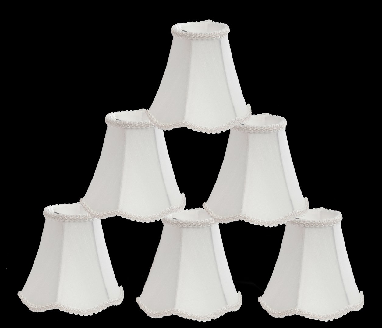 Urbanest 1100255c Scallop Chandelier Mini Shade 6-inch, Clip On, Off White (Set of 6)