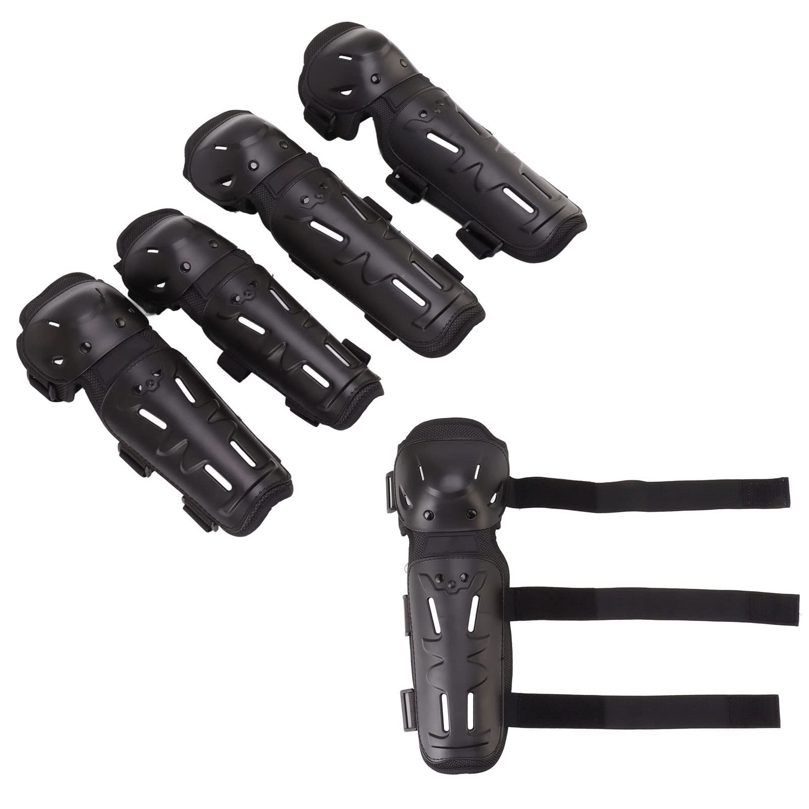 Domary 4 Pezzi Ginocchiere per Gomitiere Regolabili per Adulti Protezioni Bici da Cross Elevata Resistenza agli Urti Ventilazione Corse di Motocross Ciclismo Uomo Donna Ne