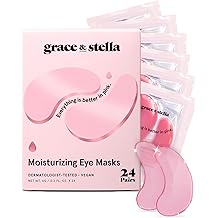 grace &amp; stella Award Winning Under Eye Mask - Christmas Gifts for Teens, Self Care Gifts for Women, Reduce Dark Circles, Puffy Eyes, Undereye Bags, Wrinkles, Under Eye Patches - Vegan (24 Pairs, Pink)