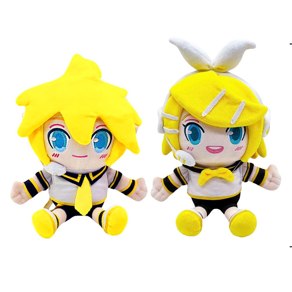 Xinchangda Kagamine Rin/Kagamine Len Plush Figures Anime Kagamine Rin Stuffed Plush Figure Sitting Character Soft Anime Cushion Home Plushies Pillow Sofa Decoration Bedding Gift โ image 1