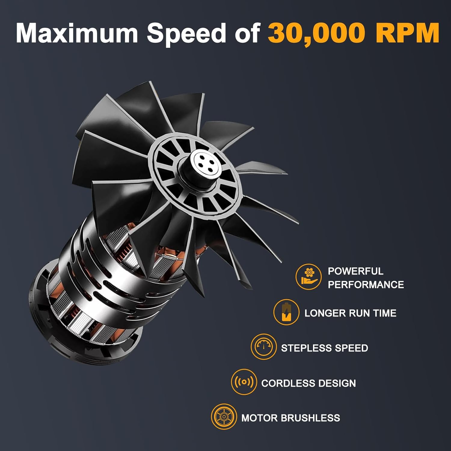 Small Handheld Leaf Blower Cordless Fit for De.Walt, 125-MPH 430-CFM, Battery Powered Blower, for Lawn Care/Patio Cleaning (No Battery) - Image 5