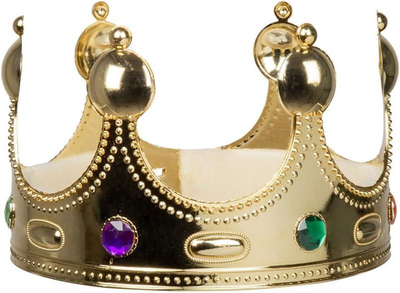 Boland Children's Kings Crown, Gold, Royal Fancy Dress Accessory, Crown For Kids, Boys, Girls, Coronation, World Book Day, Nativity, One Size