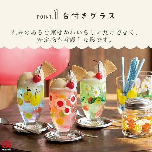 Miniatura 3 de Aderia Retro 1857 - Vaso de Alice con base 112 onzas líquidas 113fl oz también para flotadores y parfaits cuidadosamente embalado fabricado en Japón