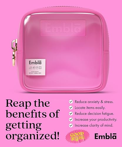 Miniatura 6 de Embla Bolsa de maquillaje transparente para mujer, bolsa de cosméticos transparente, bolsas de cosméticos con cremallera, lindas bolsas de nailon