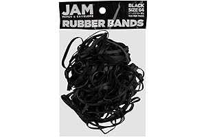 JAM Paper Size 64 Black Durable Rubber Bands in Multipurpose Pack (100 Count)