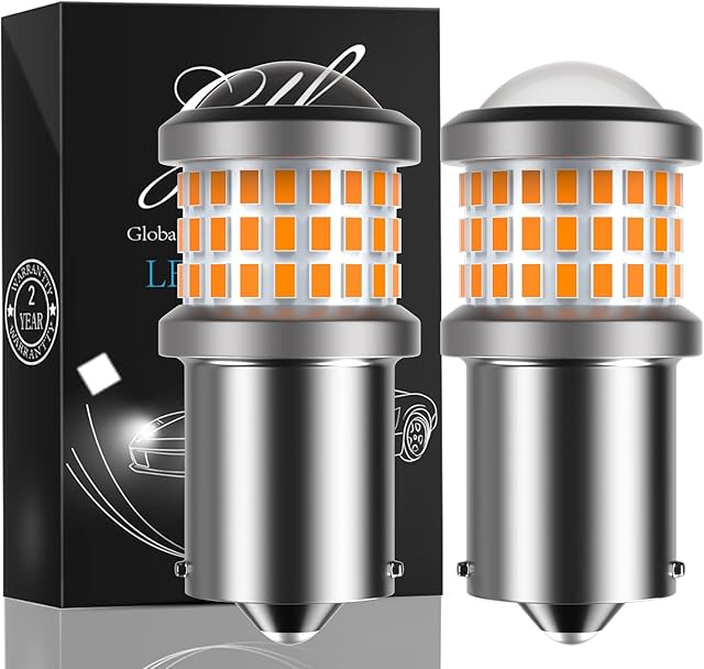 GLL 2pcs BAU15S LED Bulbs Amber 1156 PY21W LED Bulbs with 2016 69SMD Chips for Car Turn Signal Lights
