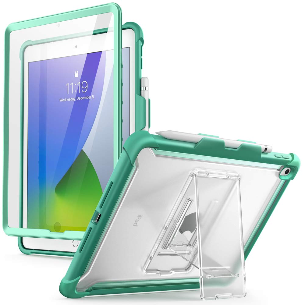 Photo 1 of i-Blason Ares Case for New iPad 9th/8th/7th Generation, iPad 10.2 2021/2020/2019 Case, Full-Body Kickstand with Built-in Screen Protector Cover with Pencil Holder (Green)